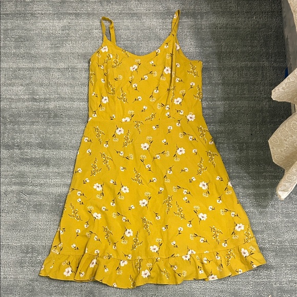 Mustard Floral Dress - Picture 1 of 3